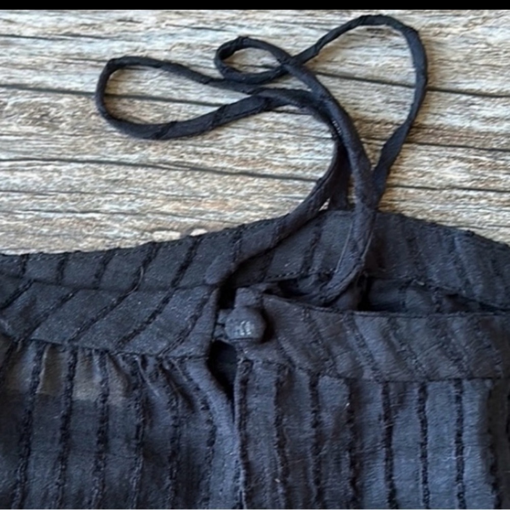 By Together Elegant Black Off-Shoulder Peasant style Women's Blouse - Picture 4 of 5